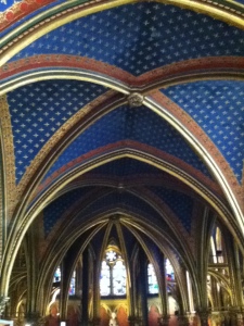 The lower chapel- we saw a lot of blue, red, gold and fleur-de-lys.
