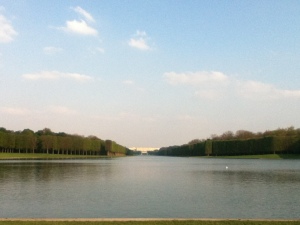 Views from the very end of the cross shaped canal, looking straight back at Versailles!